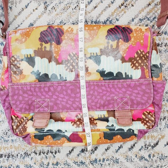 VTG Fossil Key Per Tote Laptop Messenger Diaper Bag Coated Geometric Printed Y2K - Picture 10 of 11